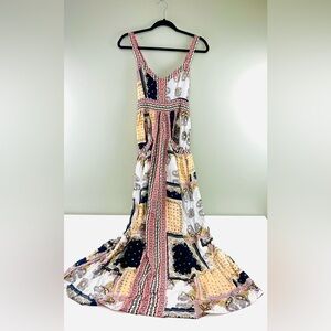 Matilda Jane Boho Patchwork Maxi Dress | Festival Lilith Fair Vibe | Size M